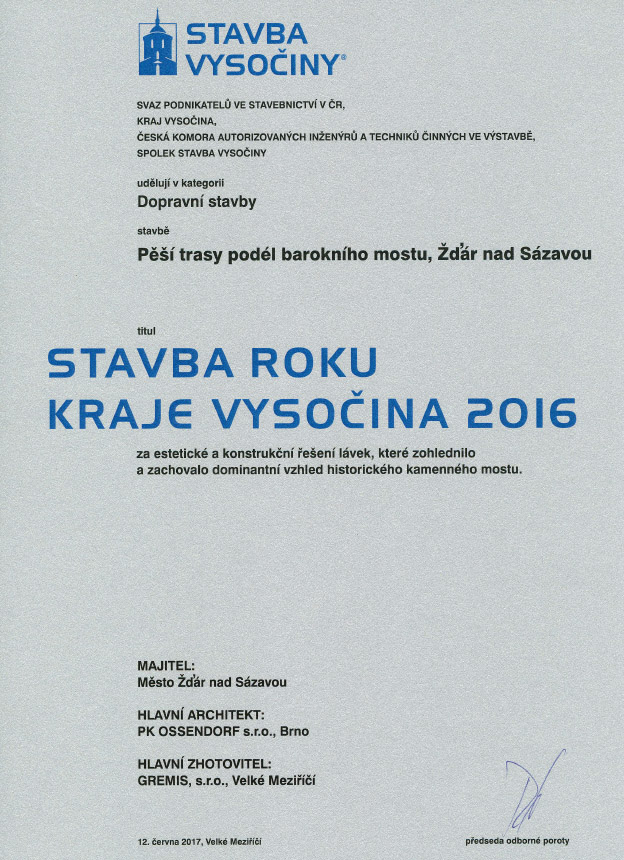 Ocenění Stavba roku kraje Vysočina 2016